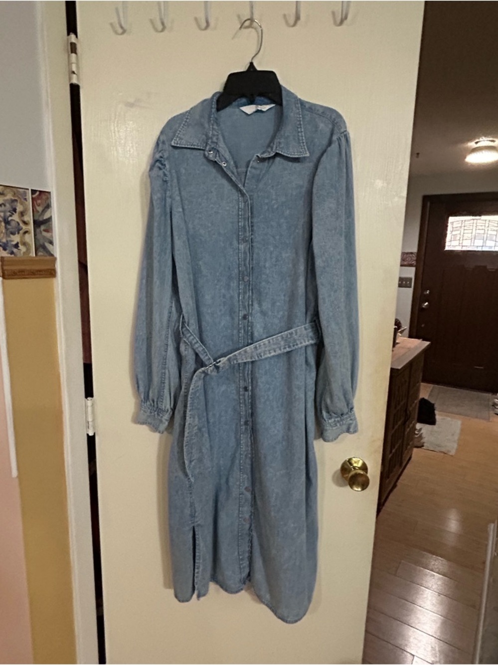 HM  Light Wash Denim Shirt Dress - Women